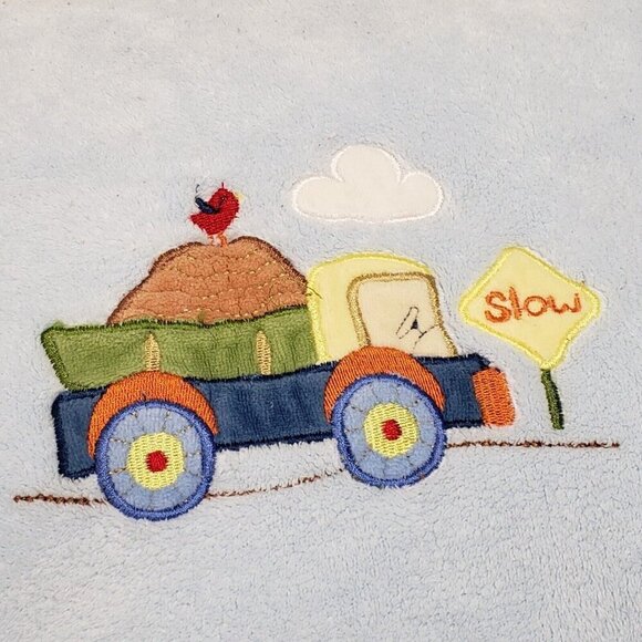 Circo Baby Blanket Blue Dump Truck Slow Sign Red Bird Target - Picture 8 of 8